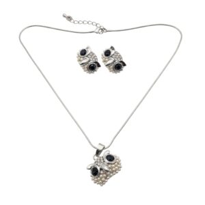 Colier și Cercei cu Bufnițe și Perle CO 80