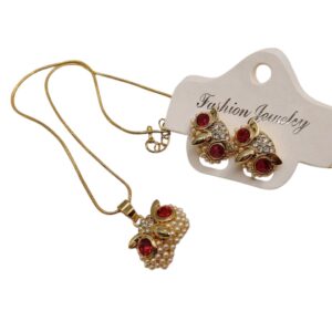 Colier și Cercei cu Bufnițe și Perle CO 81