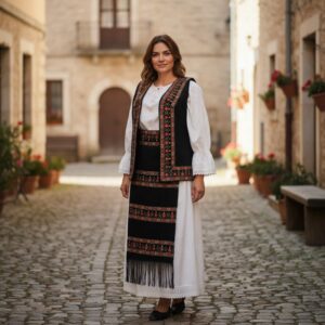 COSTUM TRADITIONAL CATIFEA, 5 PIESE {VESTA, FOTE, BRAU, POALE, IE} – CT 034