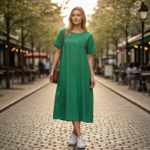 RV 02 Rochie Midi din Bumbac