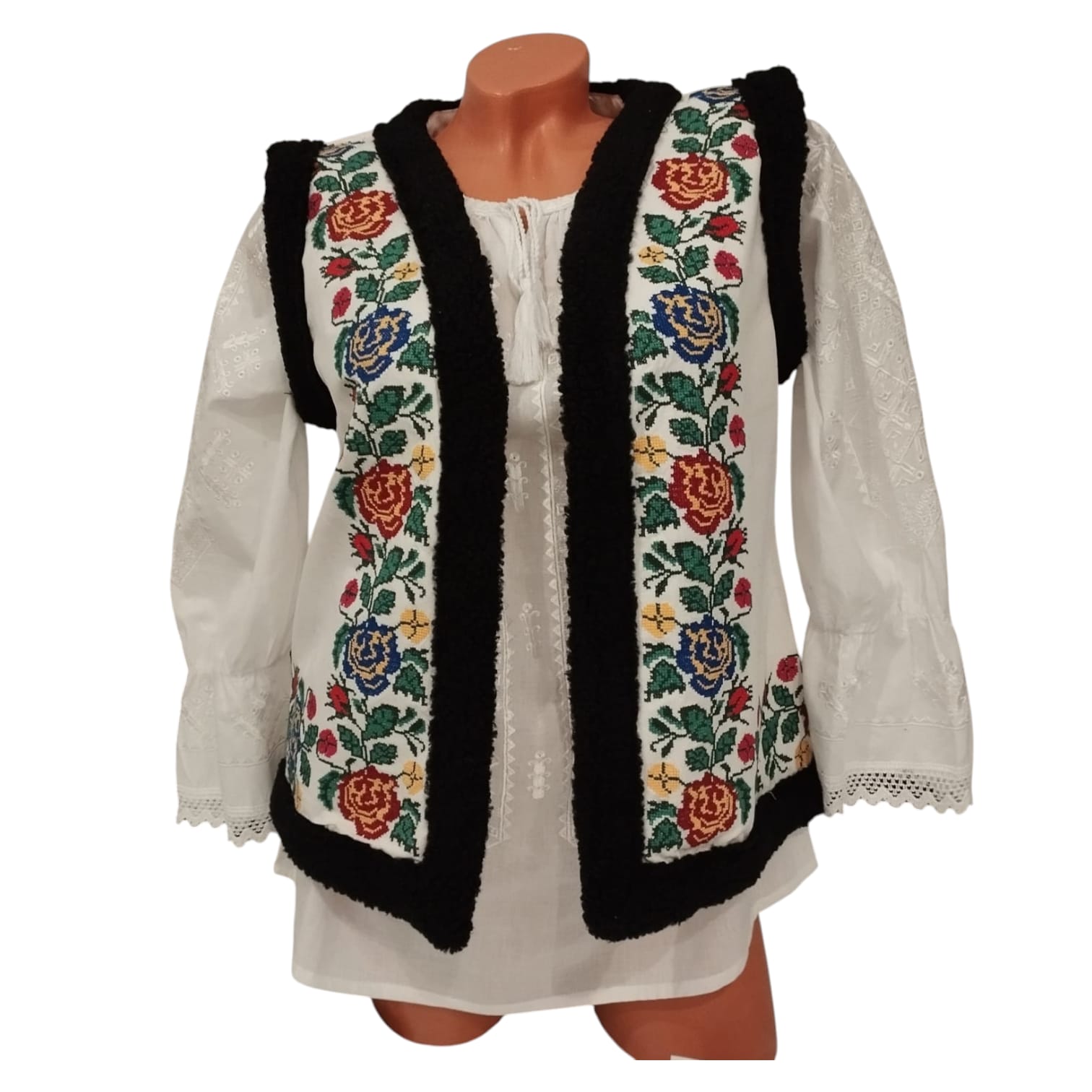 VESTA BRODATA DIN IN CU BLANITA V 067 - imagine 2