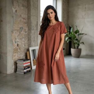 RV 17 Rochie Midi din Bumbac