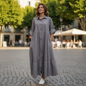 RV 27 Rochie Midi din Bumbac