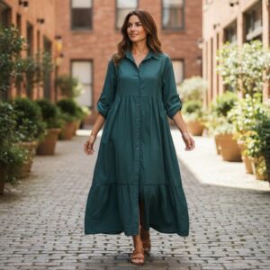 RV 28 Rochie Midi din Bumbac