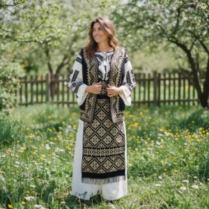COSTUM TRADITIONAL STOFA, 5 PIESE {VESTA, FOTE, BRAU, POALE, IE} – CT 007