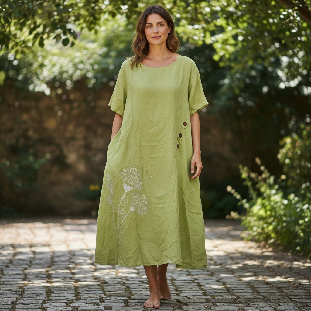 RV 35 Rochie Midi din Bumbac