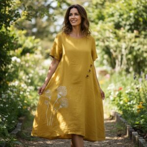 RV 46 Rochie Midi din Bumbac
