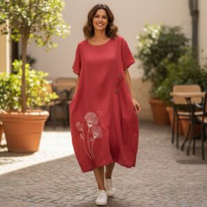 RV 47 Rochie Midi din Bumbac