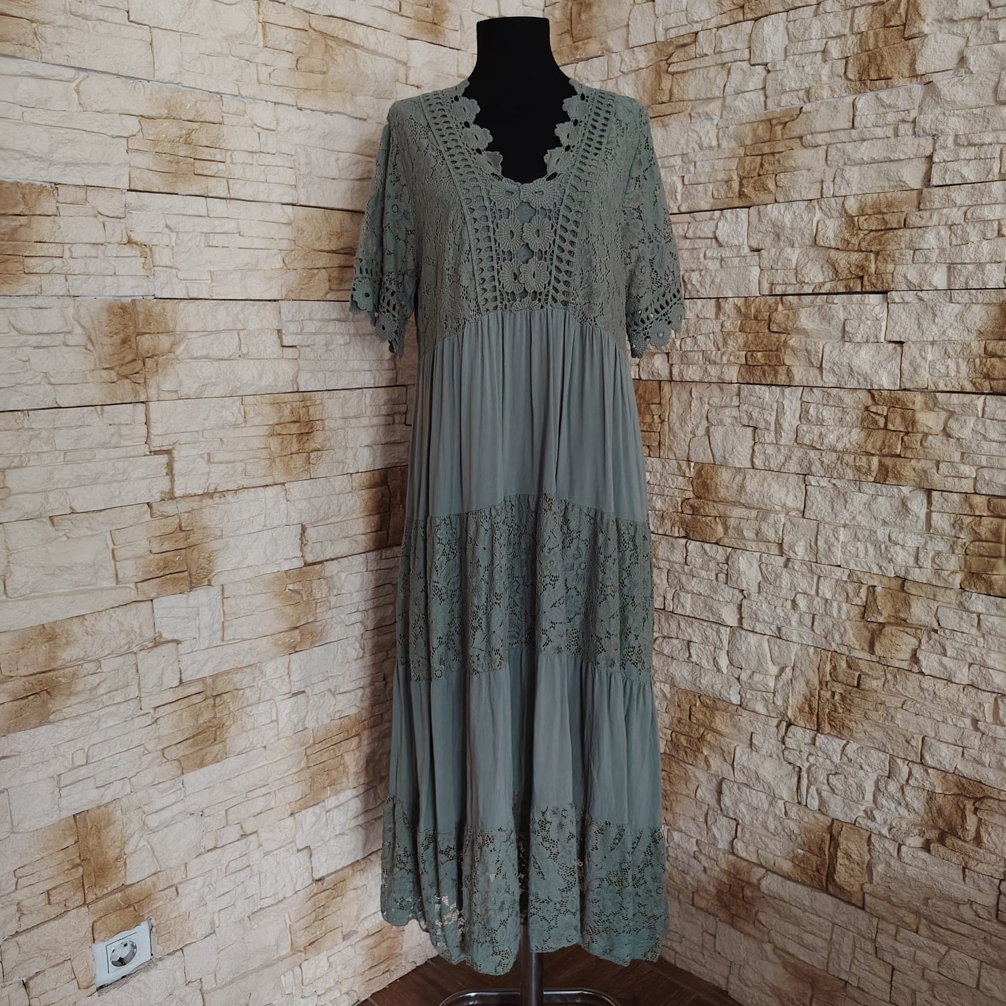 RV 71 Rochie MAXI KAKI - imagine 2