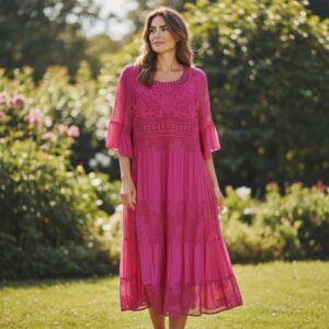 RV 77 Rochie MAXI ROZ FUCHSIA