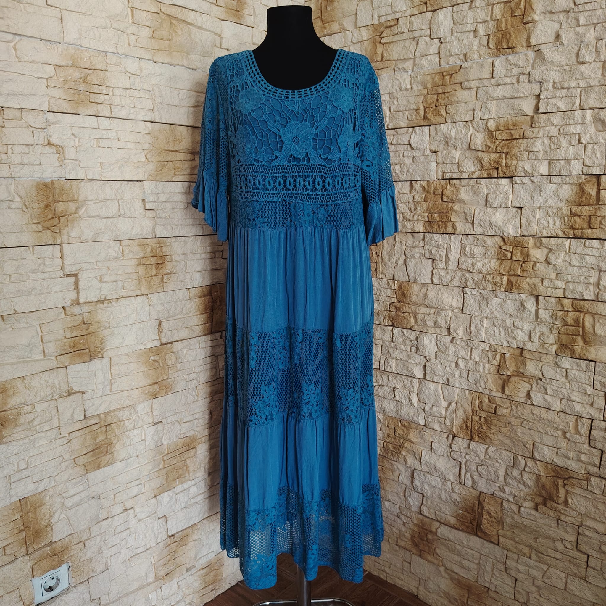 RV 75 Rochie MAXI ALBASTRA - imagine 2