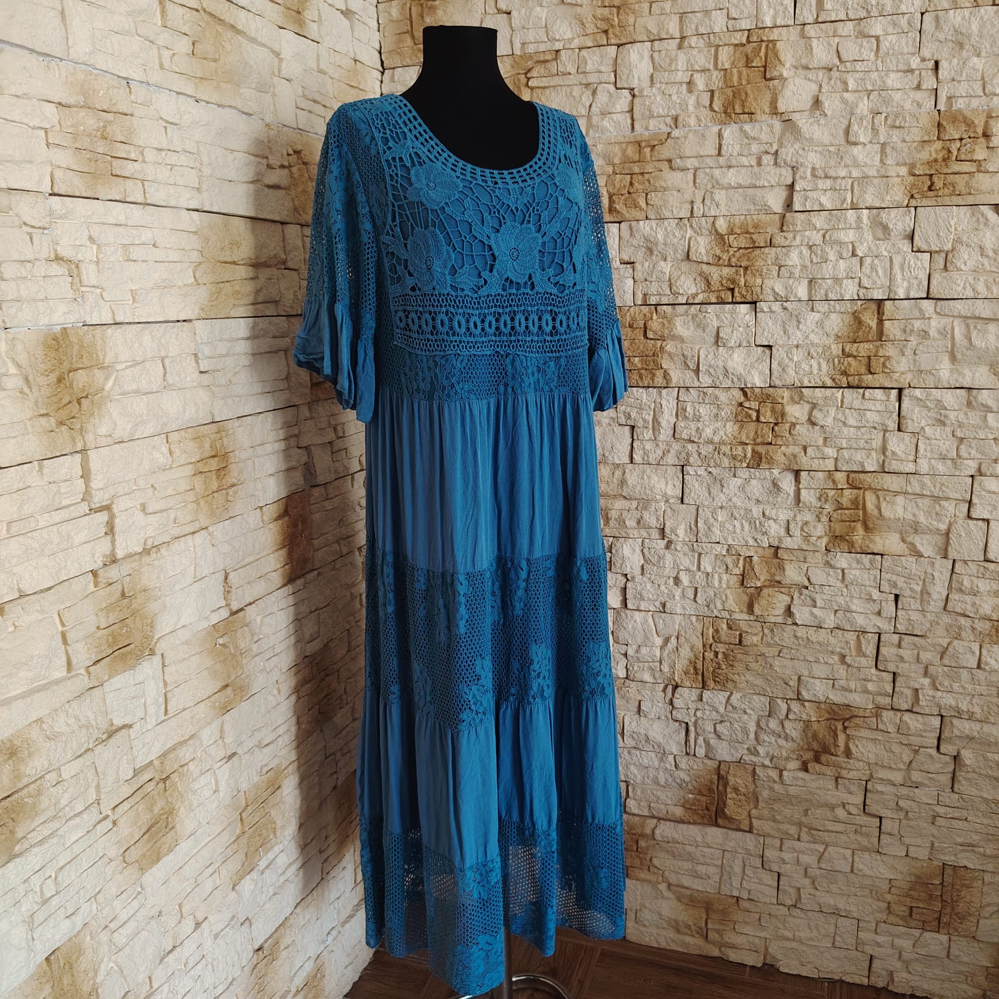 RV 75 Rochie MAXI ALBASTRA - imagine 3