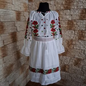 COMPLEU TRADITIONAL 2 PIESE FETITA [ IE + FUSTA] SF 019